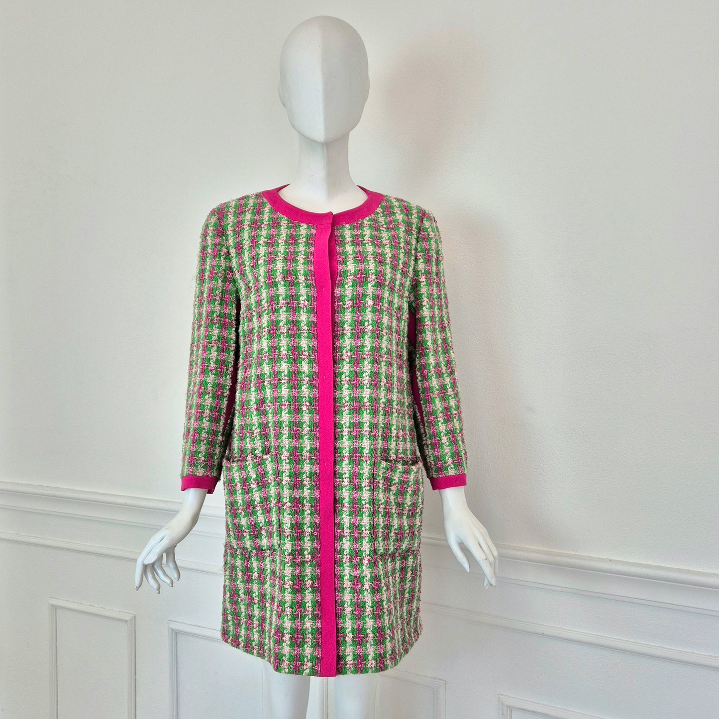 Miu Miu | Soprabito bouclé rosa/verde