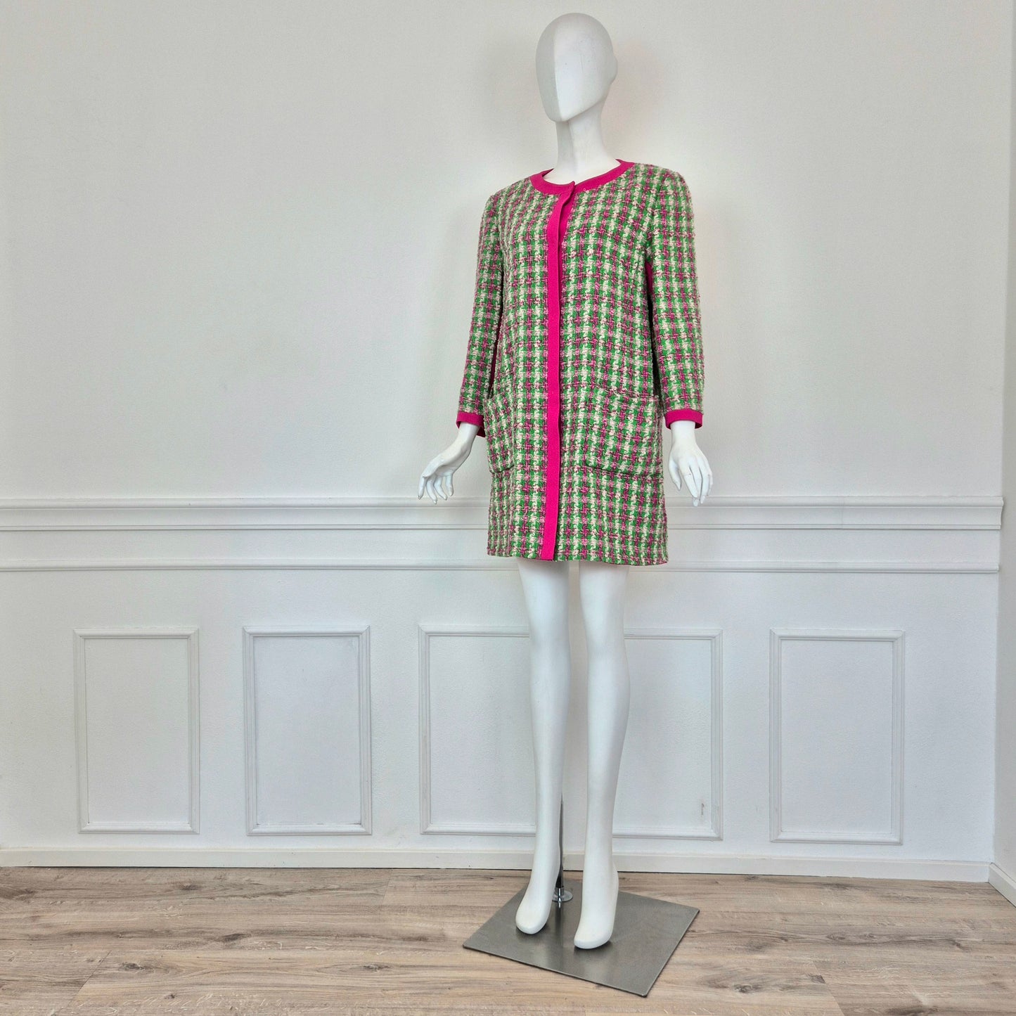 Miu Miu | Soprabito bouclé rosa/verde