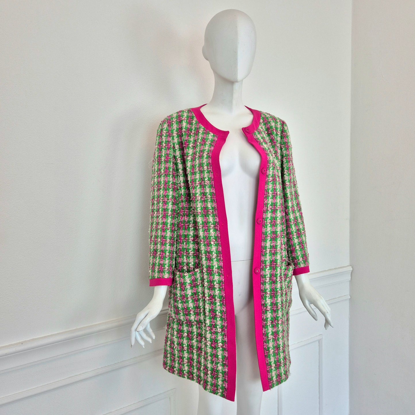 Miu Miu | Soprabito bouclé rosa/verde