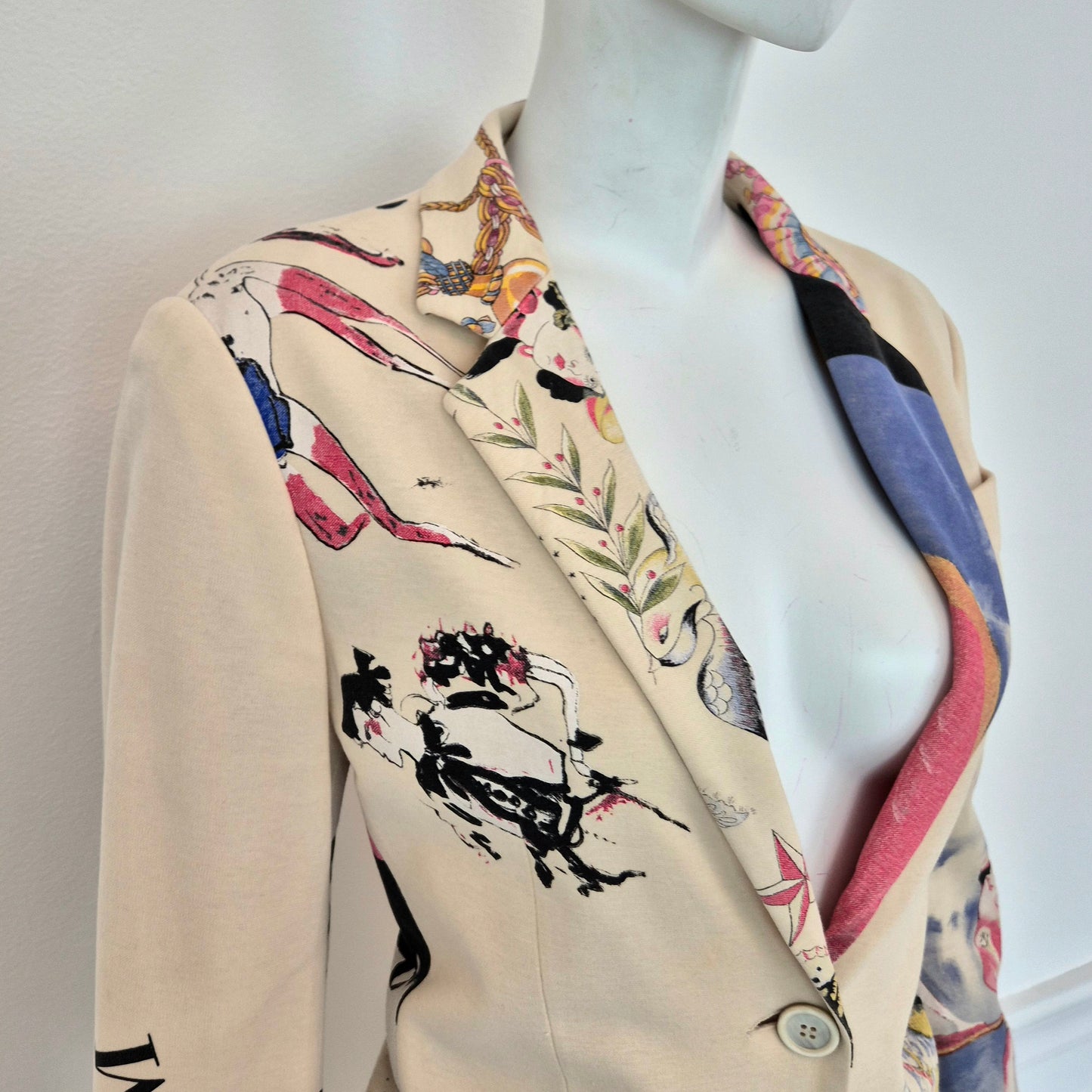 Moschino | Giacca panna con disegni