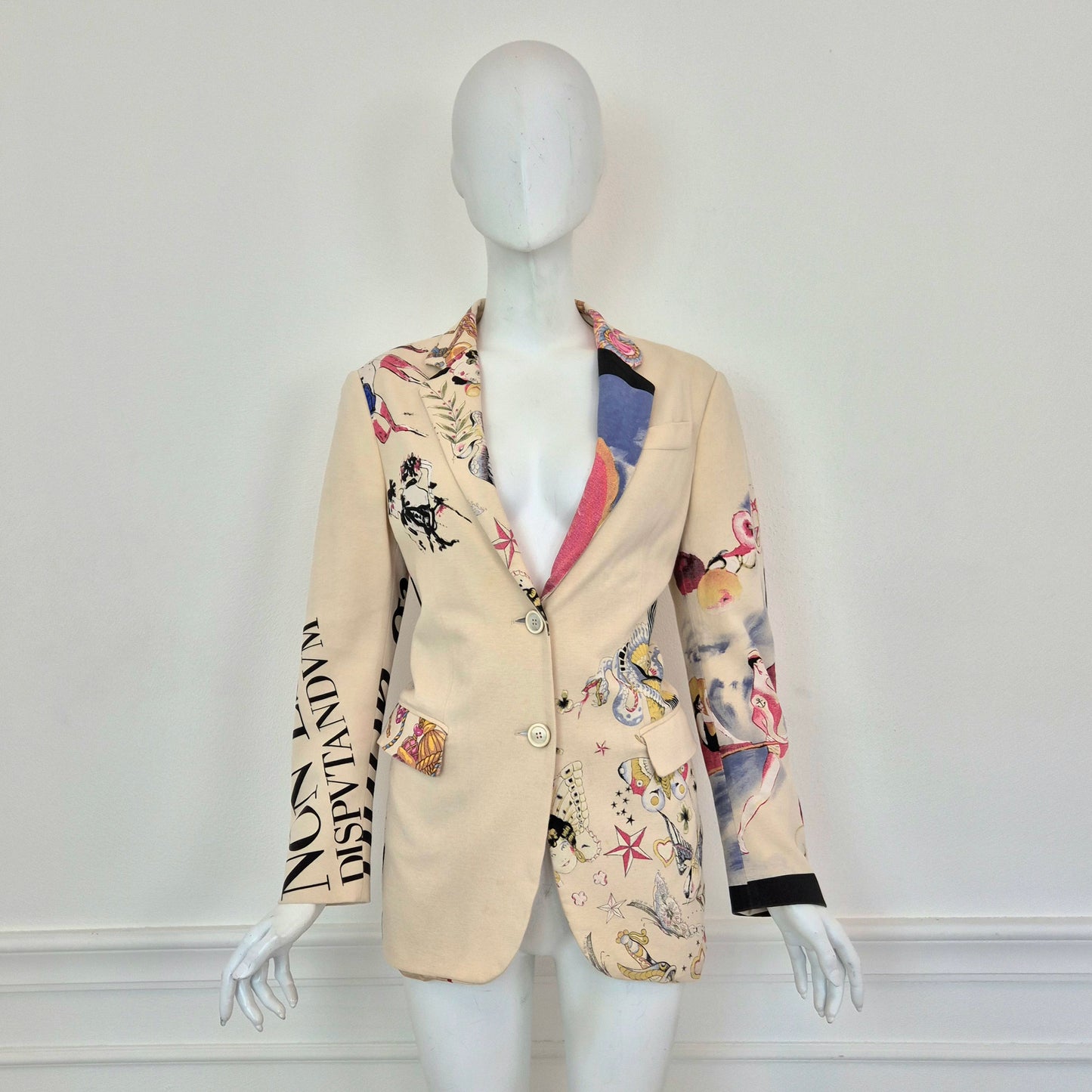 Moschino | Giacca panna con disegni