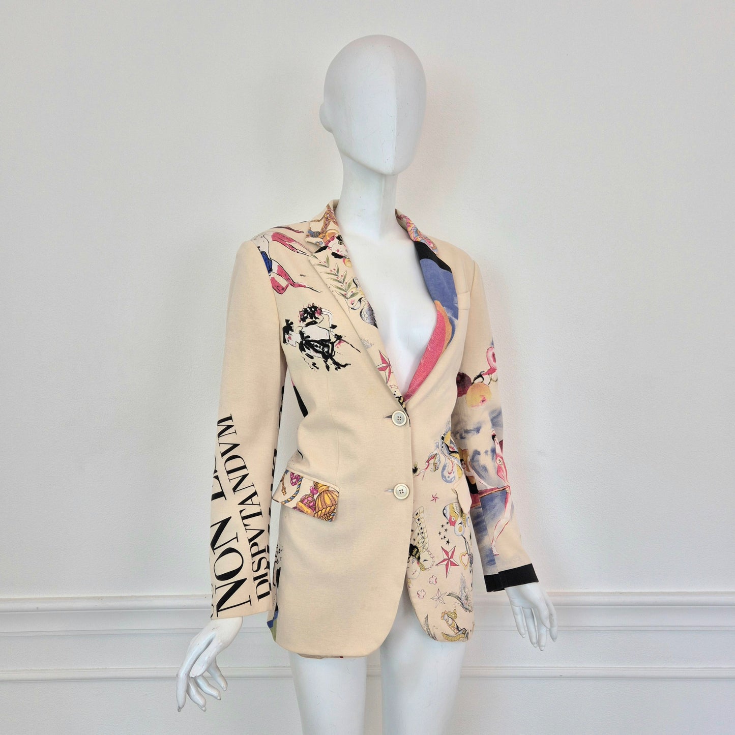 Moschino | Giacca panna con disegni