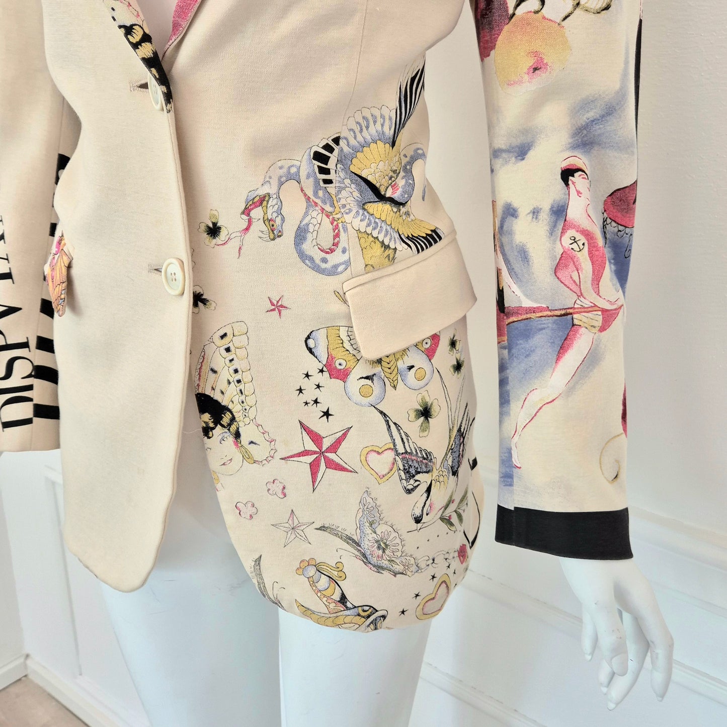 Moschino | Giacca panna con disegni