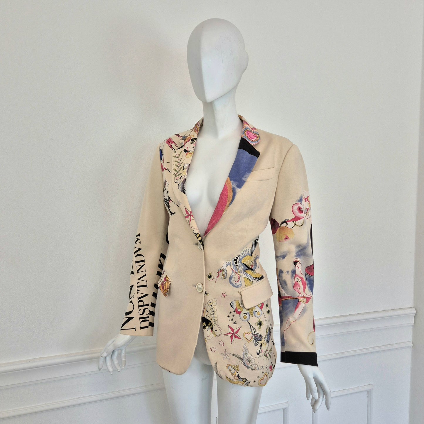 Moschino | Giacca panna con disegni