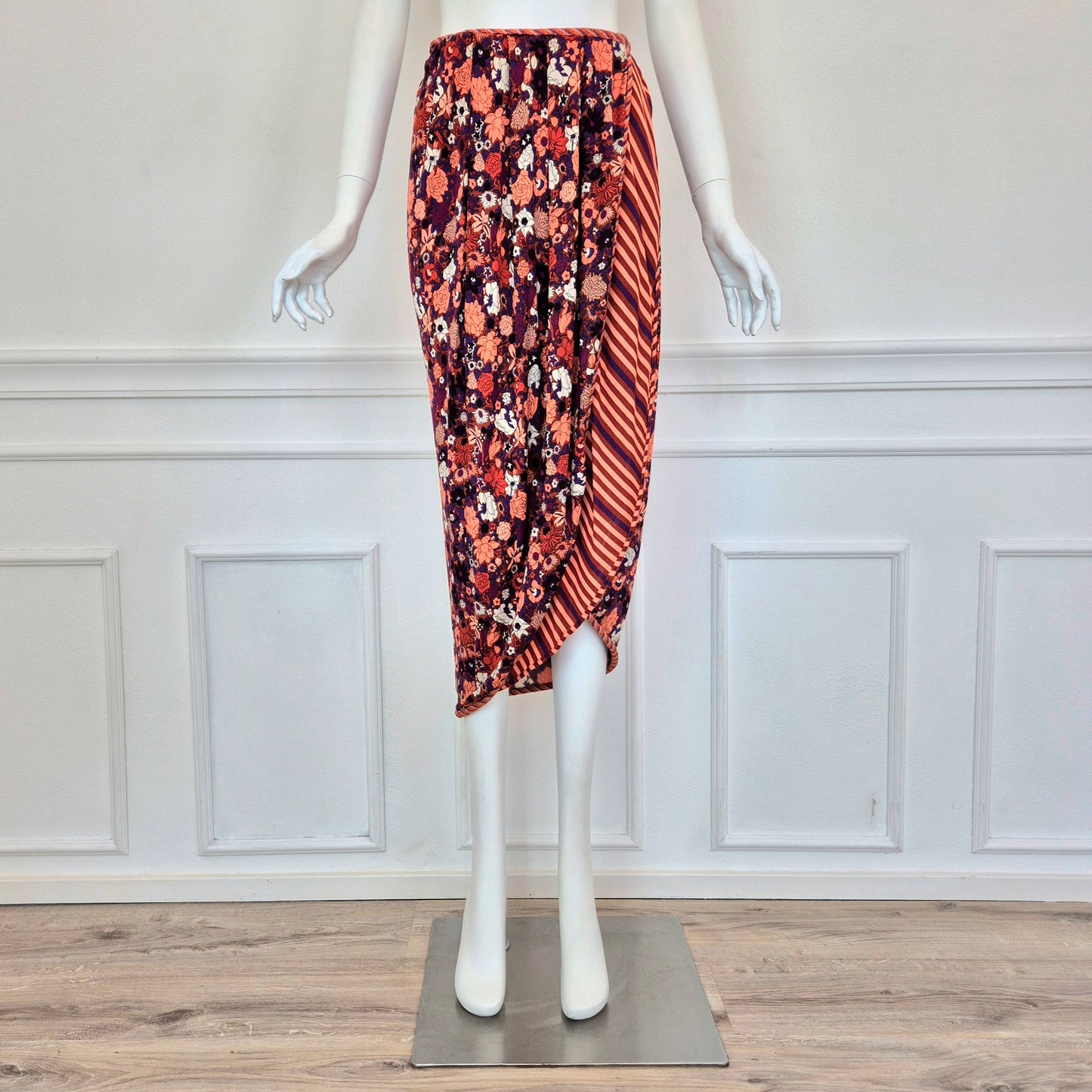 Callaghan by Gianni Versace | Gonna in viscosa fantasia fiori e righe
