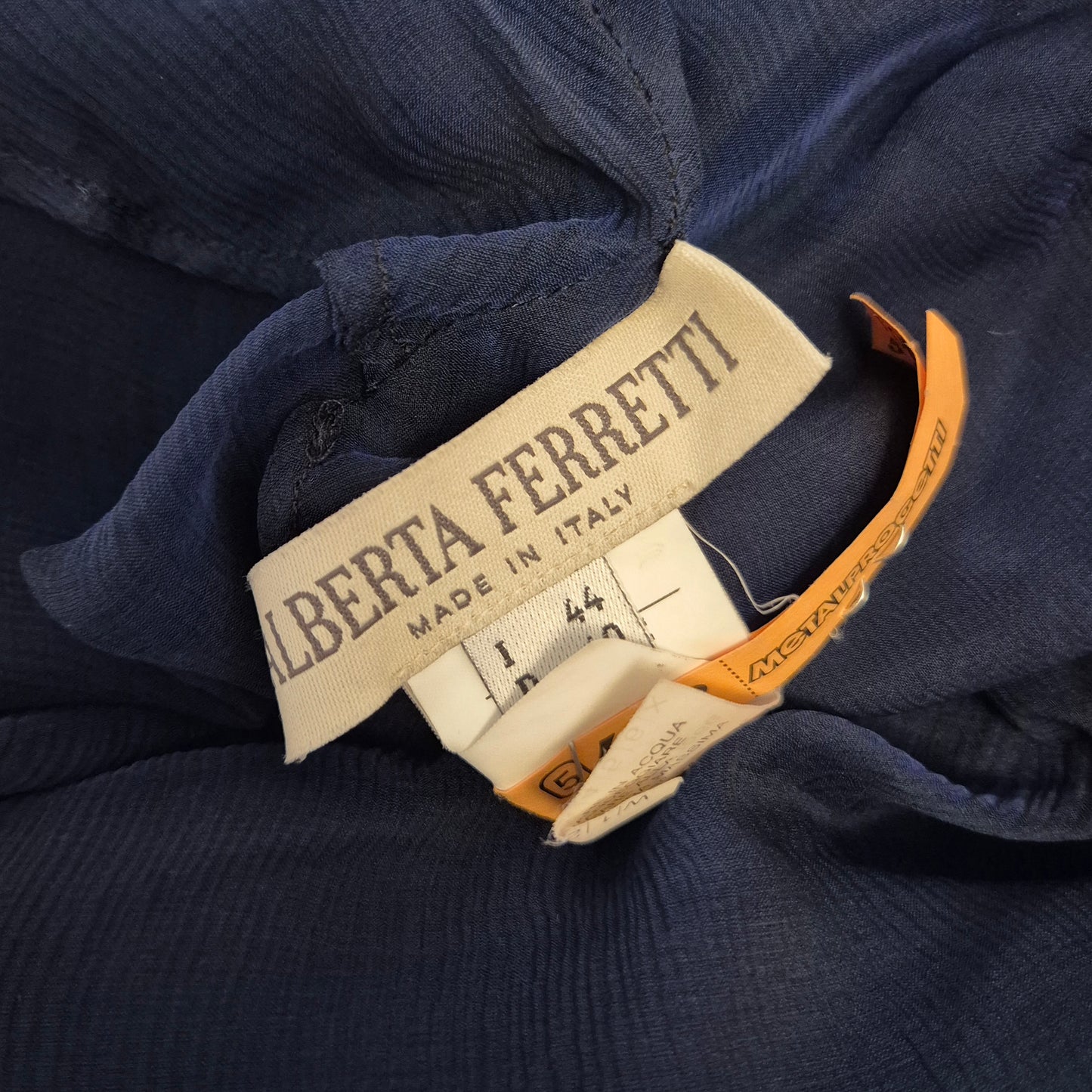 Alberta Ferretti | Abito lungo in seta blu