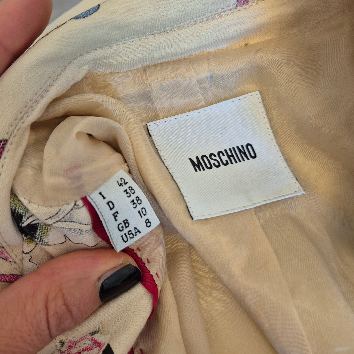 Moschino | Giacca panna con disegni