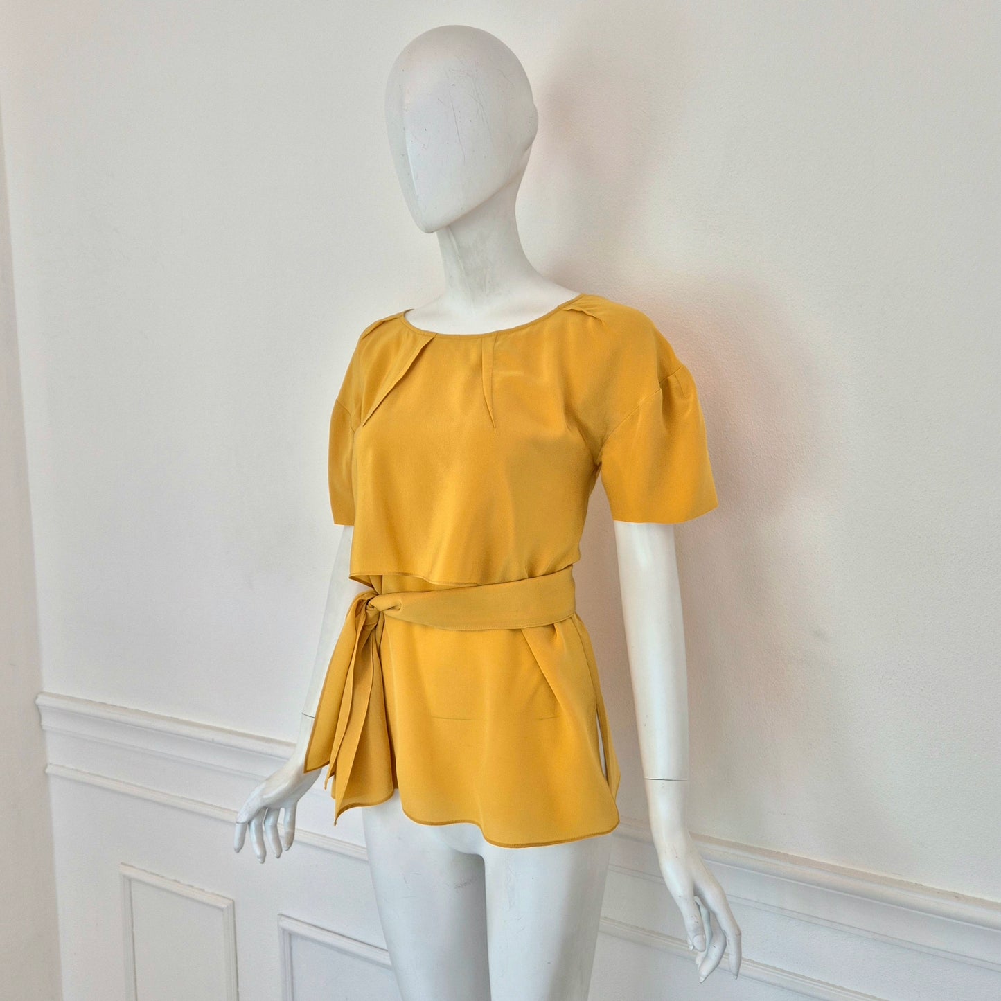 Miu Miu | Blusa gialla pura seta