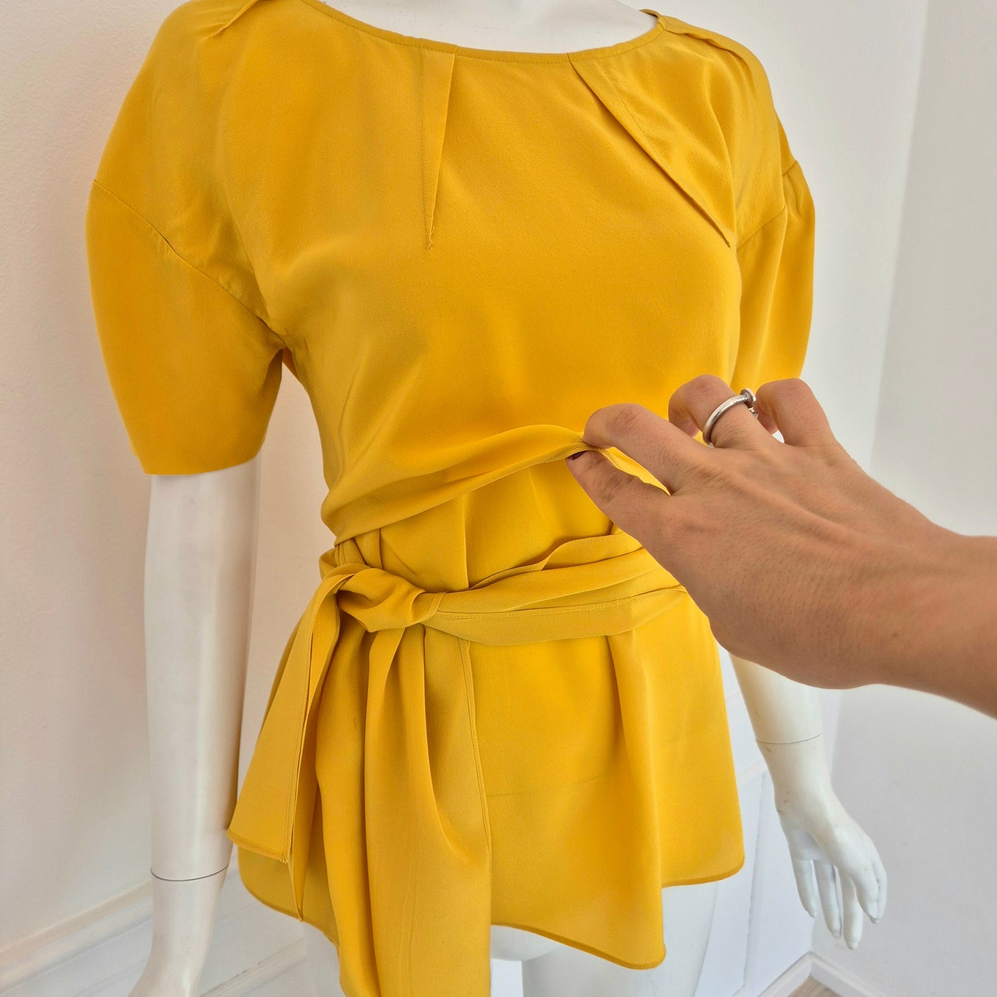 Miu Miu | Blusa gialla pura seta