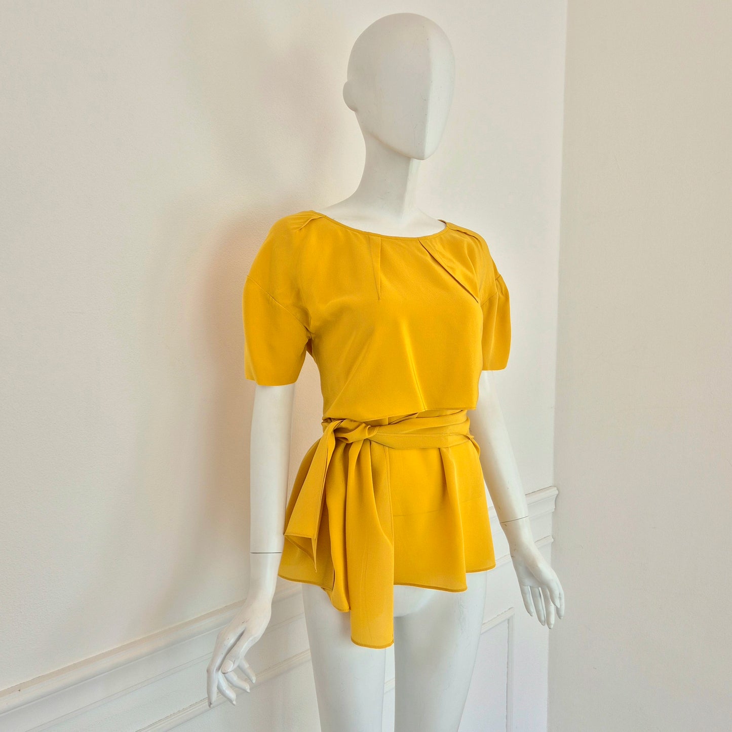 Miu Miu | Blusa gialla pura seta
