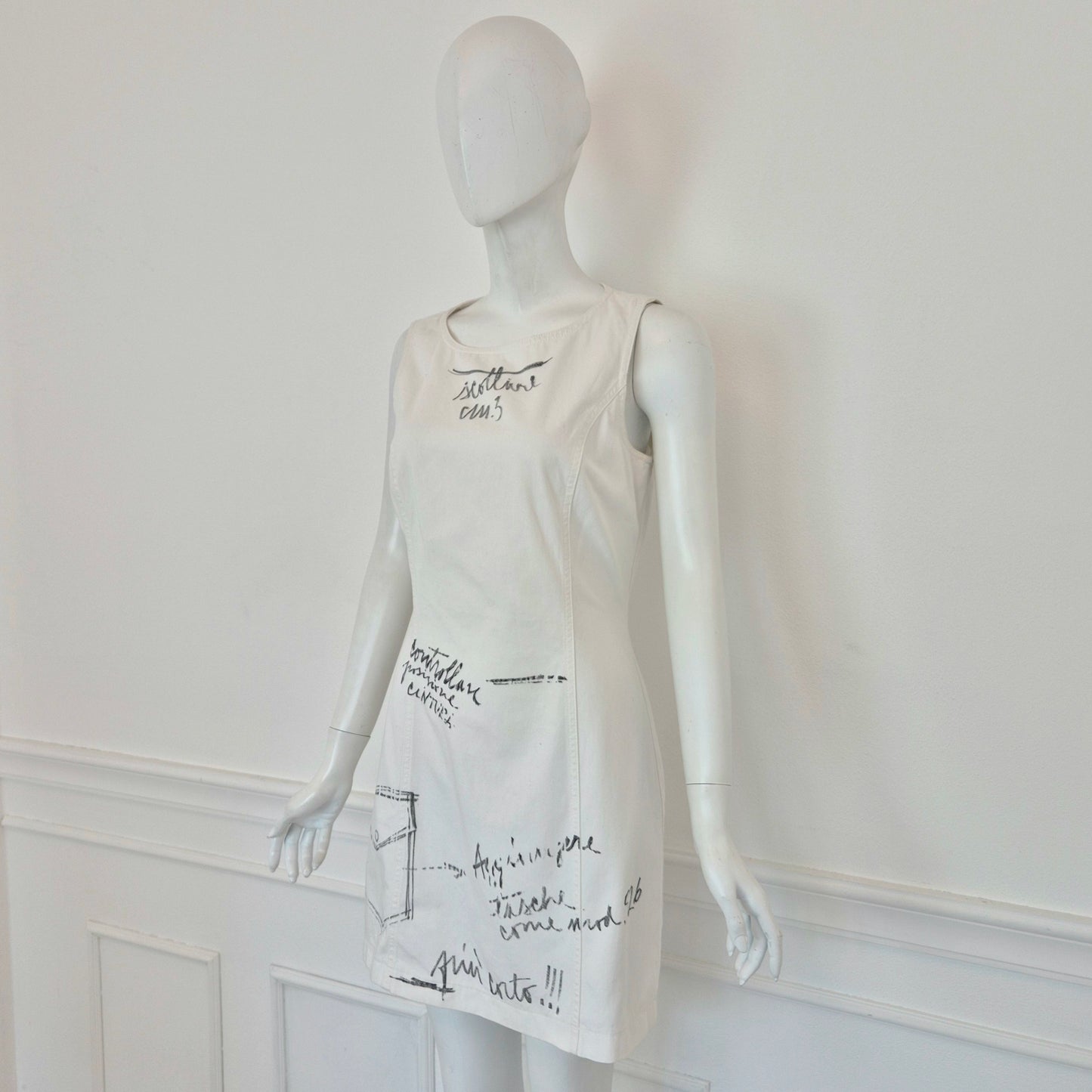 Moschino | Abito bianco scritte "sarto"