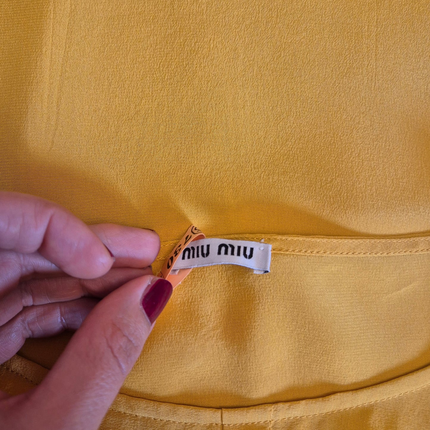 Miu Miu | Blusa gialla pura seta