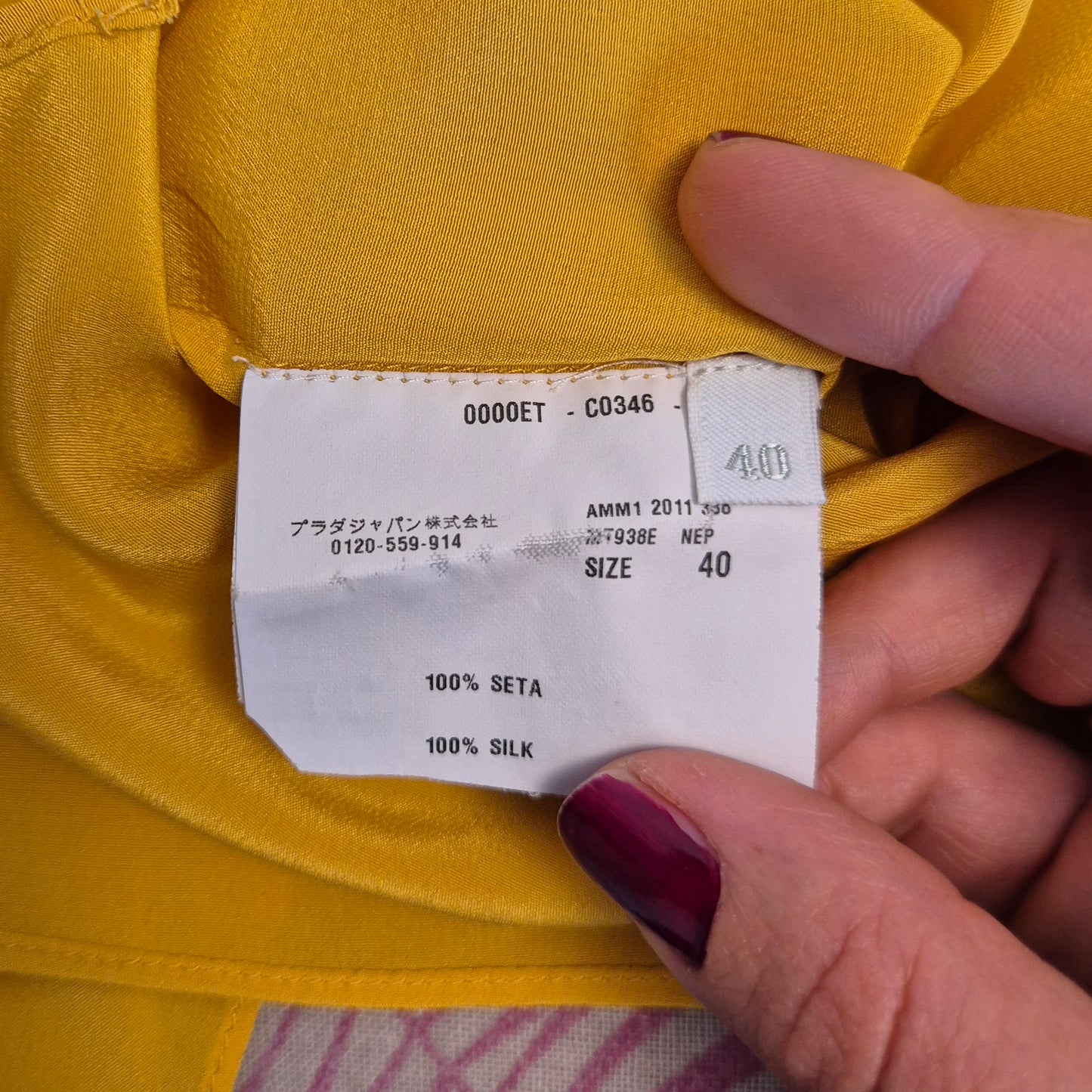 Miu Miu | Blusa gialla pura seta