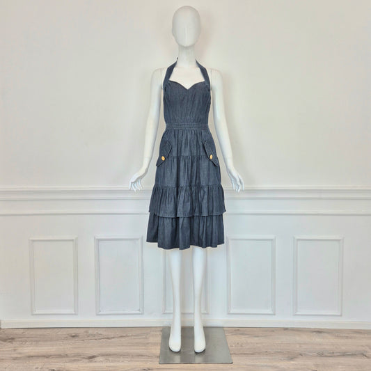 Moschino | Abito in denim schiena scoperta