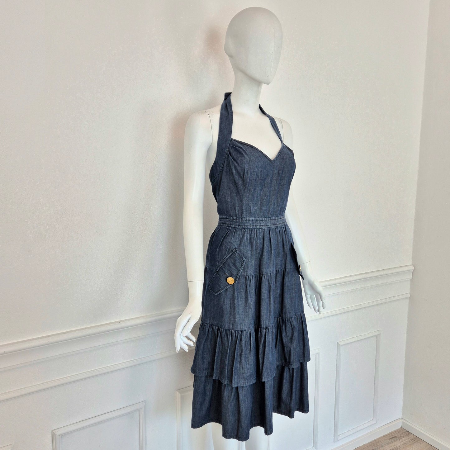 Moschino | Abito in denim schiena scoperta