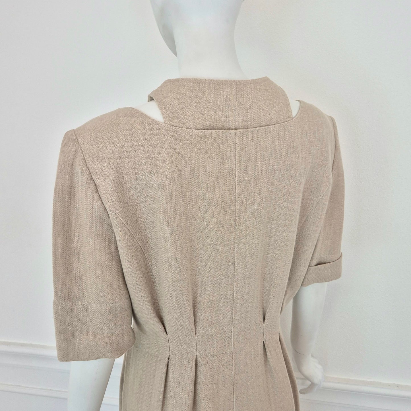 Thierry Mugler | Abito lungo lino beige