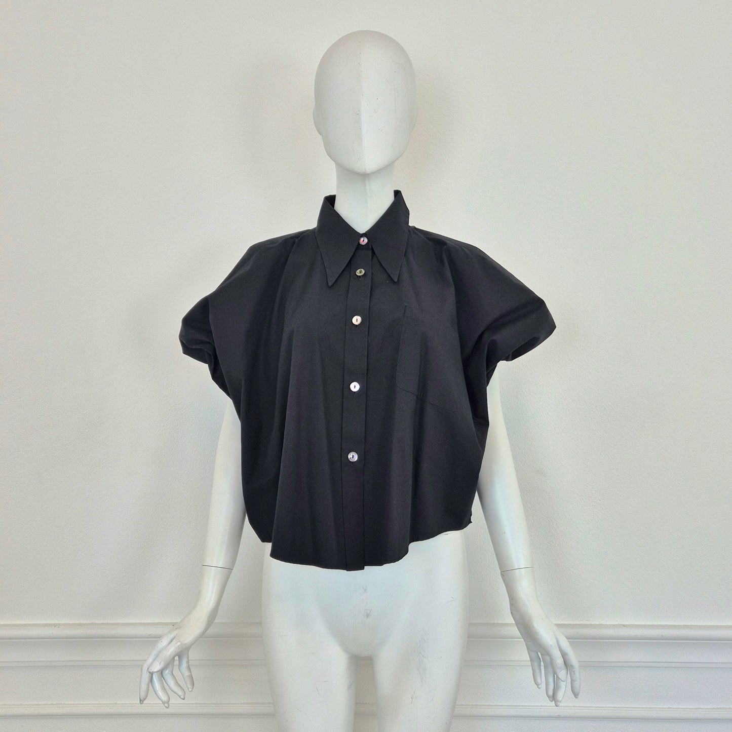 Romeo Gigli | Camicia "pipistrello" cotone nero 1993