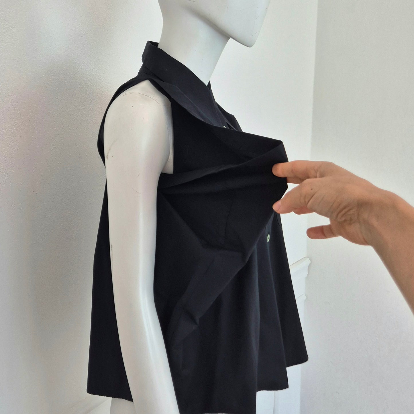 Romeo Gigli | Camicia "pipistrello" cotone nero 1993