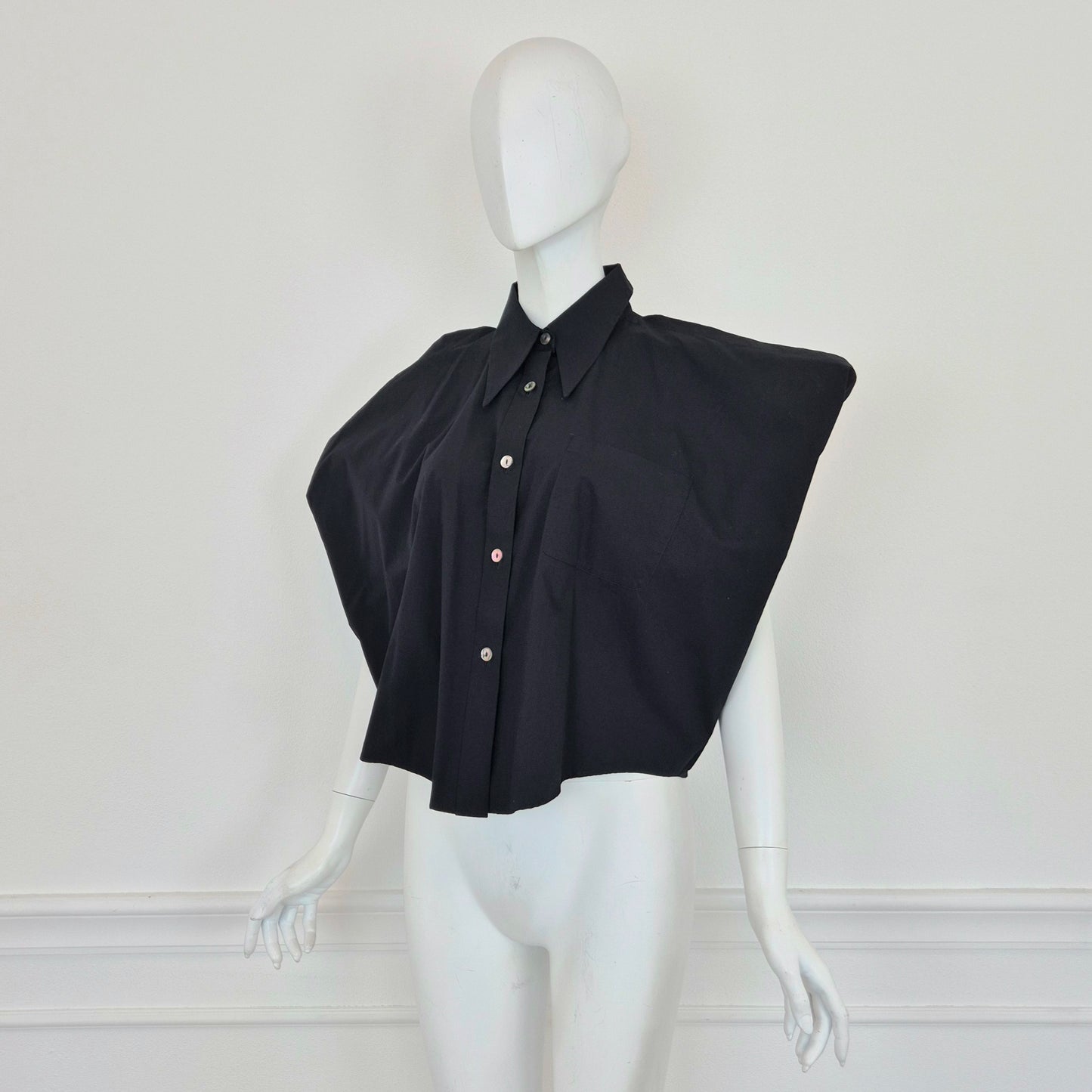 Romeo Gigli | Camicia "pipistrello" cotone nero 1993