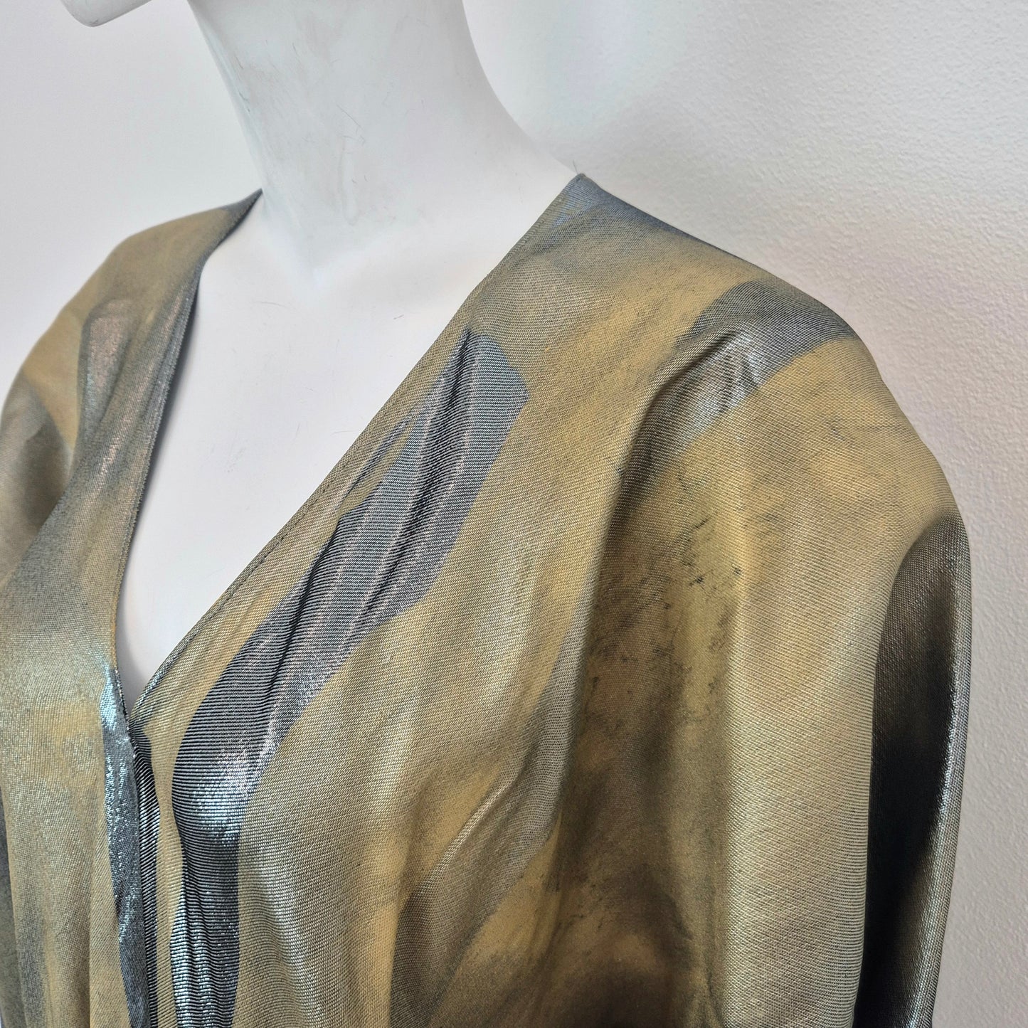 Alberta Ferretti | Abito lungo lamé oro-argento