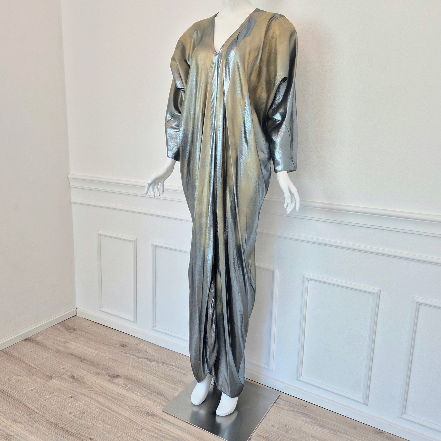 Alberta Ferretti | Abito lungo lamé oro-argento
