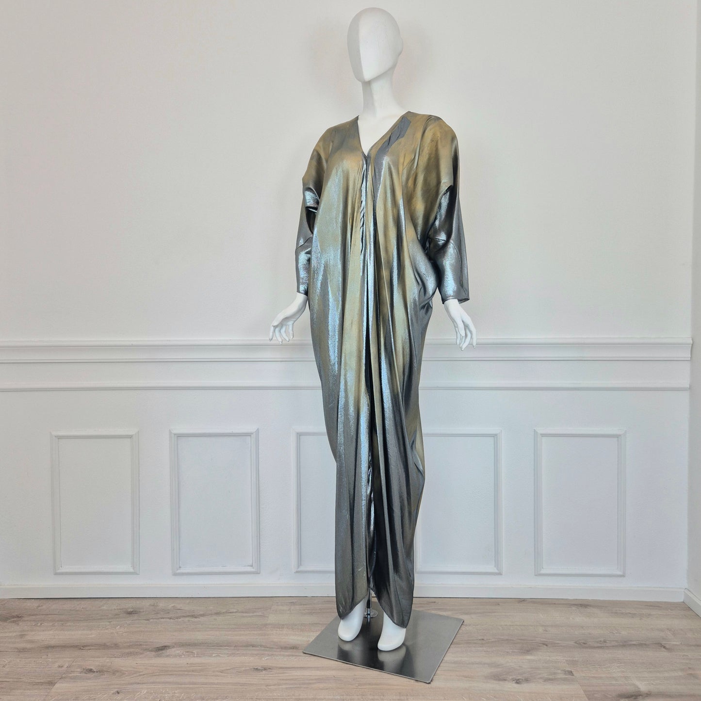 Alberta Ferretti | Abito lungo lamé oro-argento