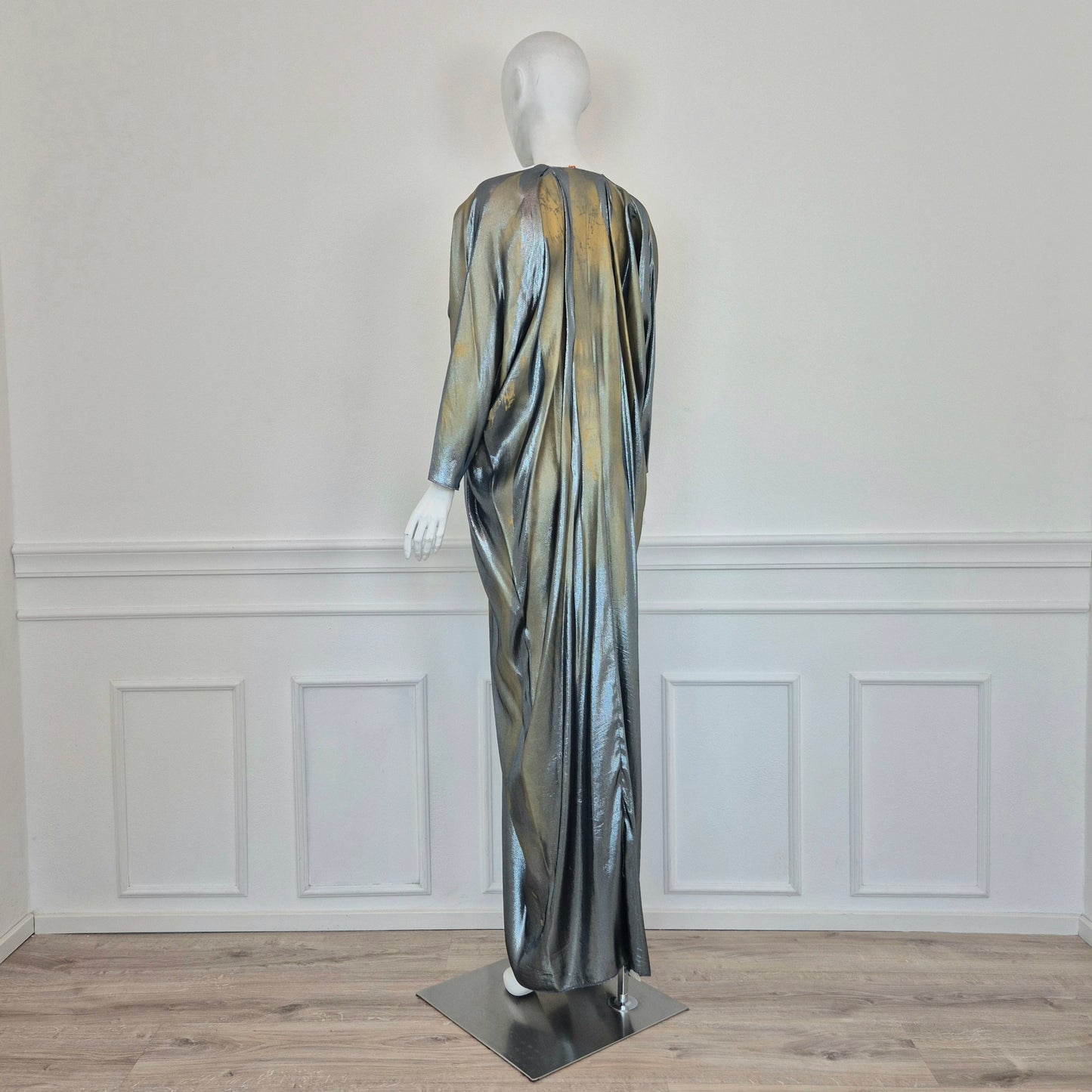 Alberta Ferretti | Abito lungo lamé oro-argento