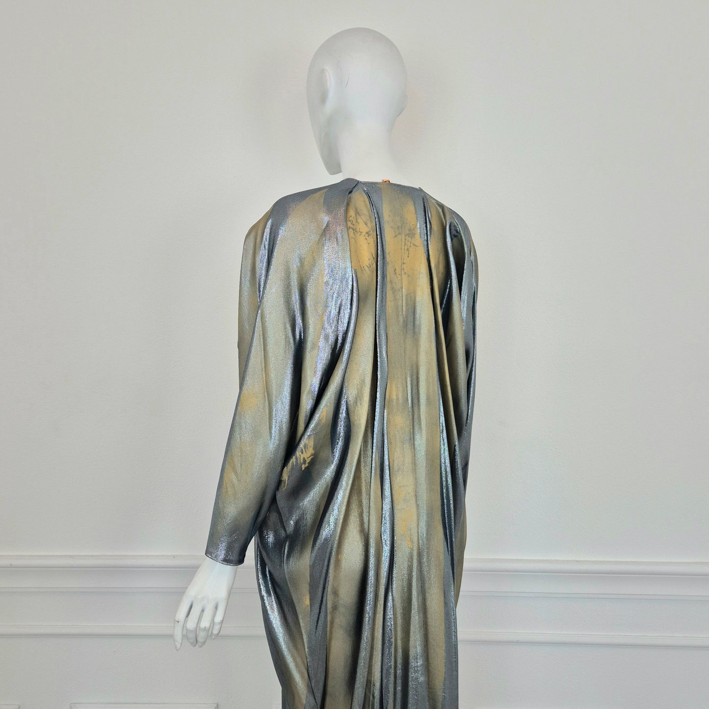 Alberta Ferretti | Abito lungo lamé oro-argento