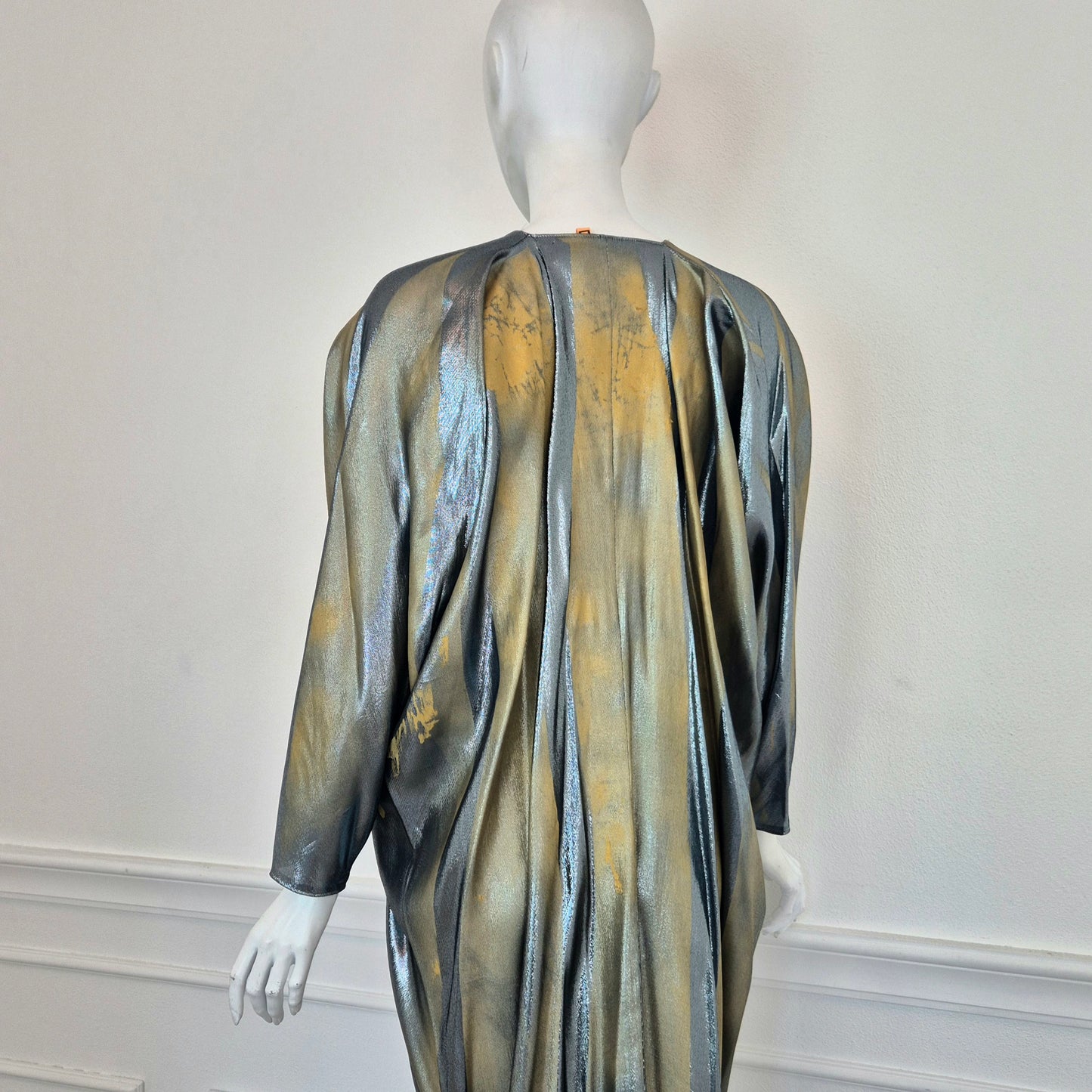 Alberta Ferretti | Abito lungo lamé oro-argento