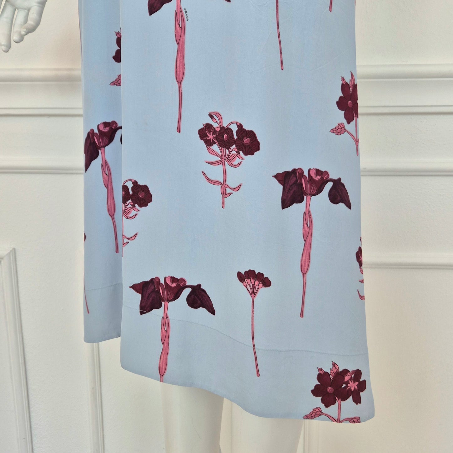 Prada | Abito viscosa azzurra stampa fiori