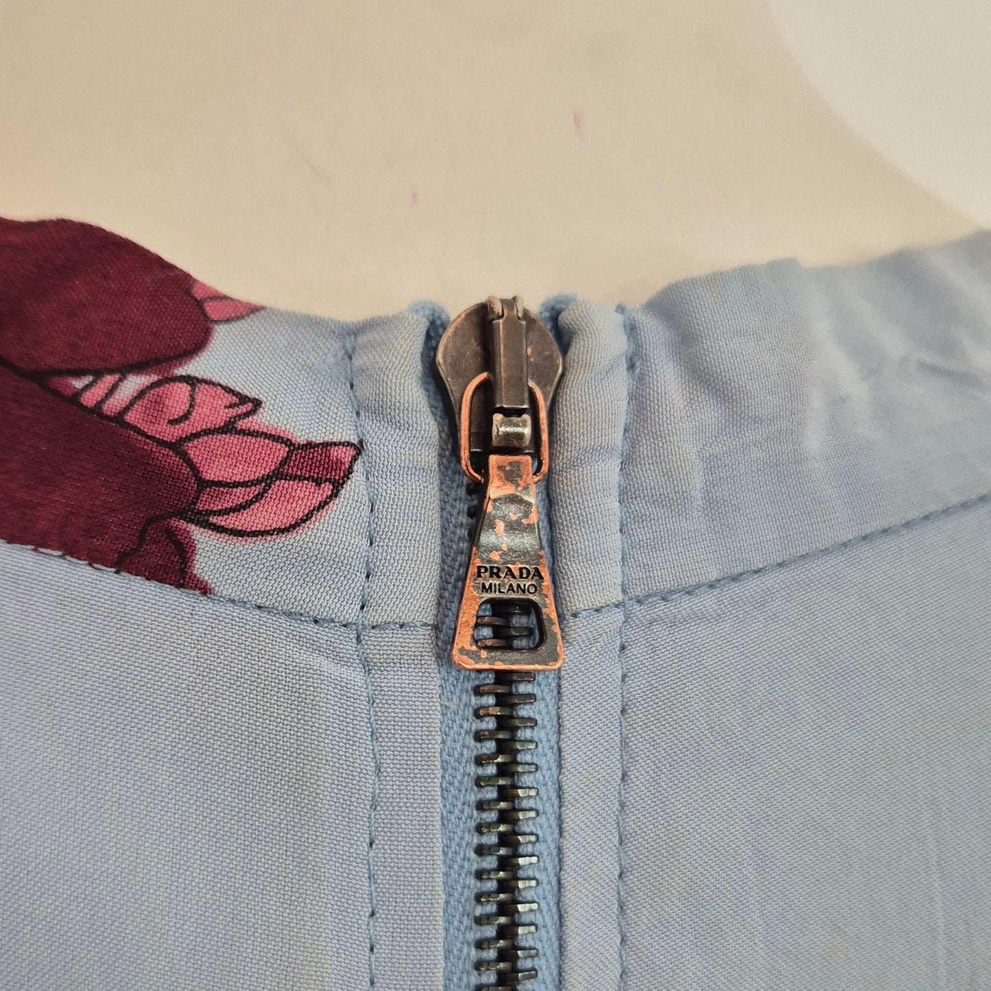Prada | Abito viscosa azzurra stampa fiori