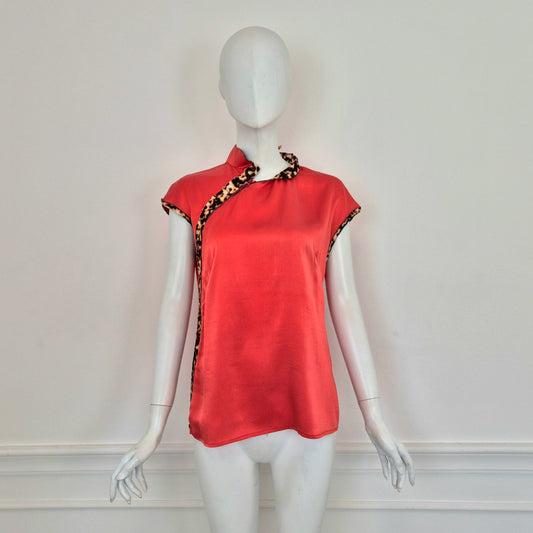 Roberto Cavalli / Top rosso seta