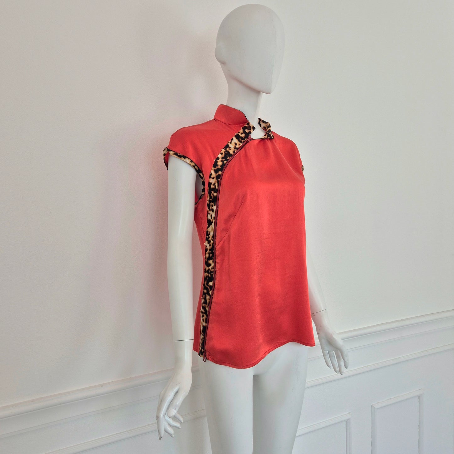 Roberto Cavalli / Top rosso seta