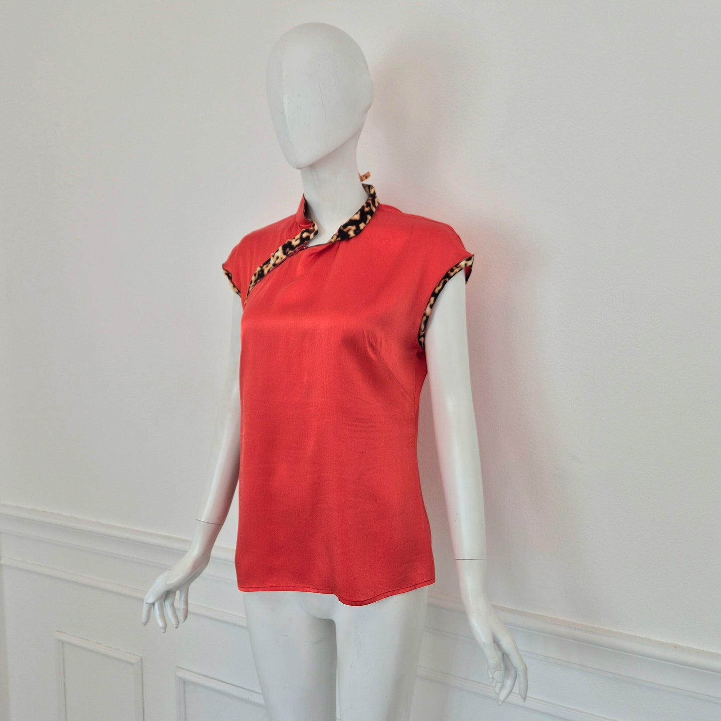 Roberto Cavalli / Top rosso seta