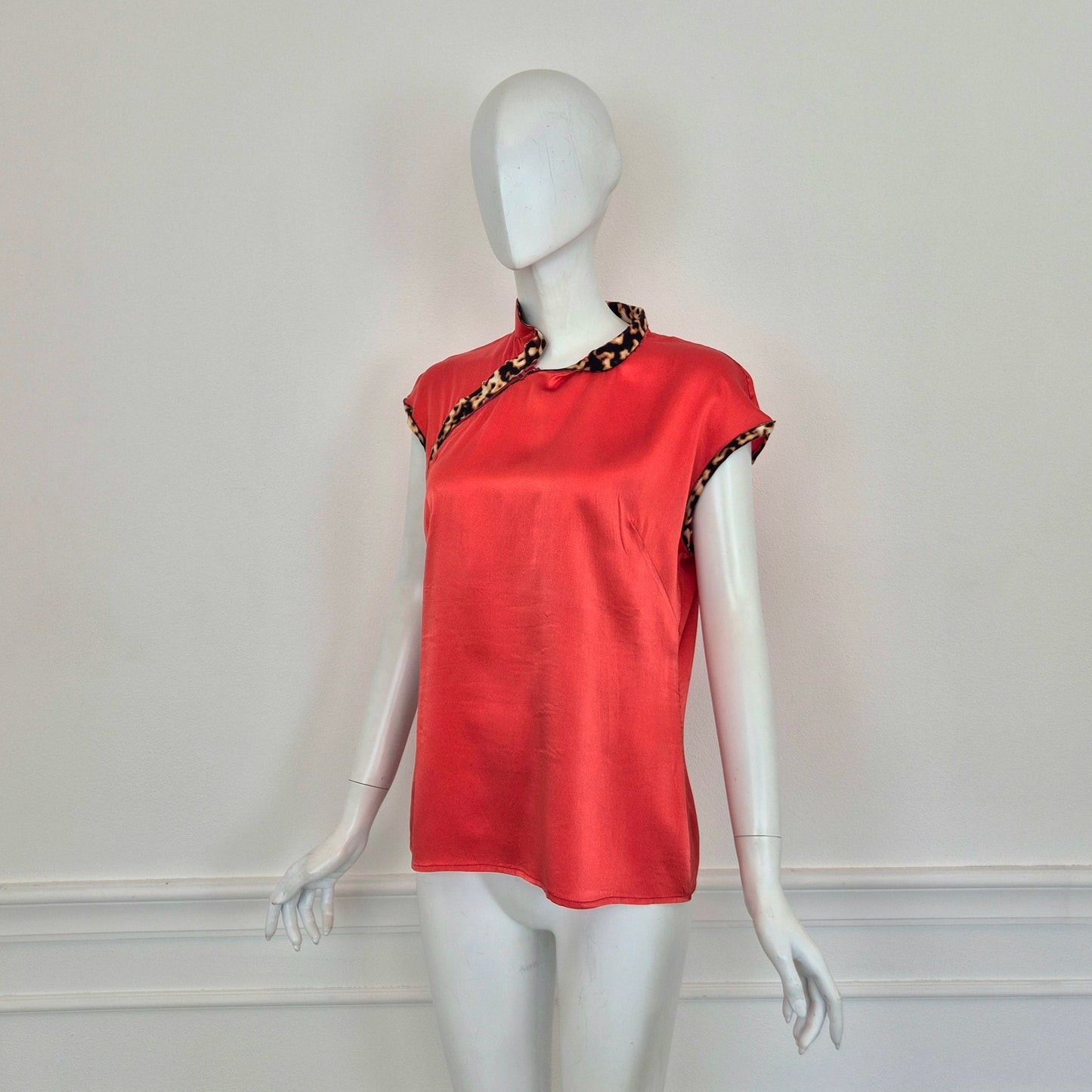 Roberto Cavalli / Top rosso seta