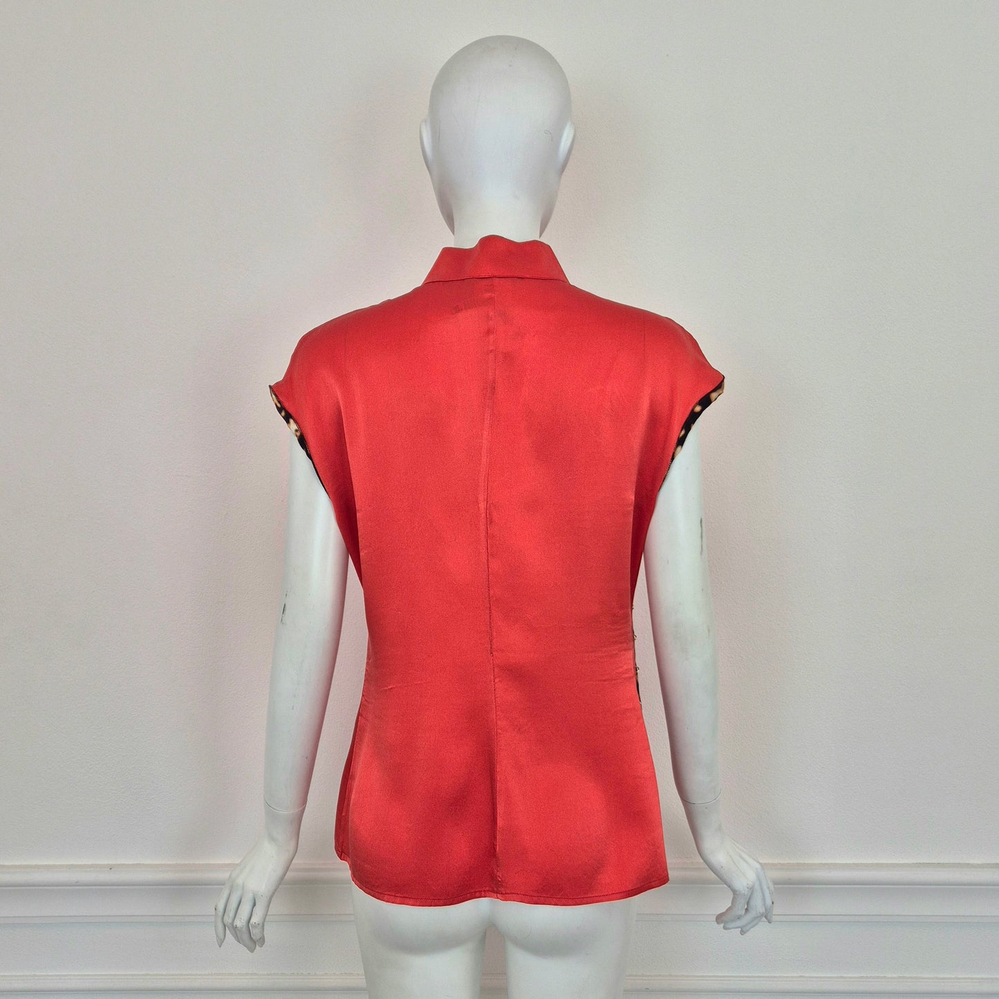 Roberto Cavalli / Top rosso seta