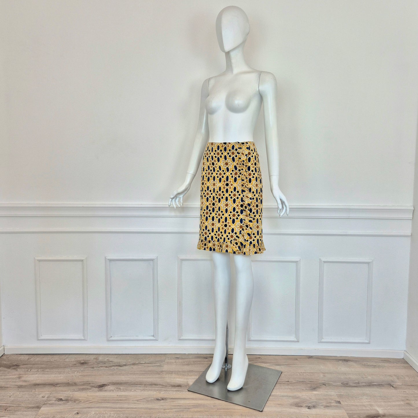 Prada | Gonna in seta fantasia geometrica