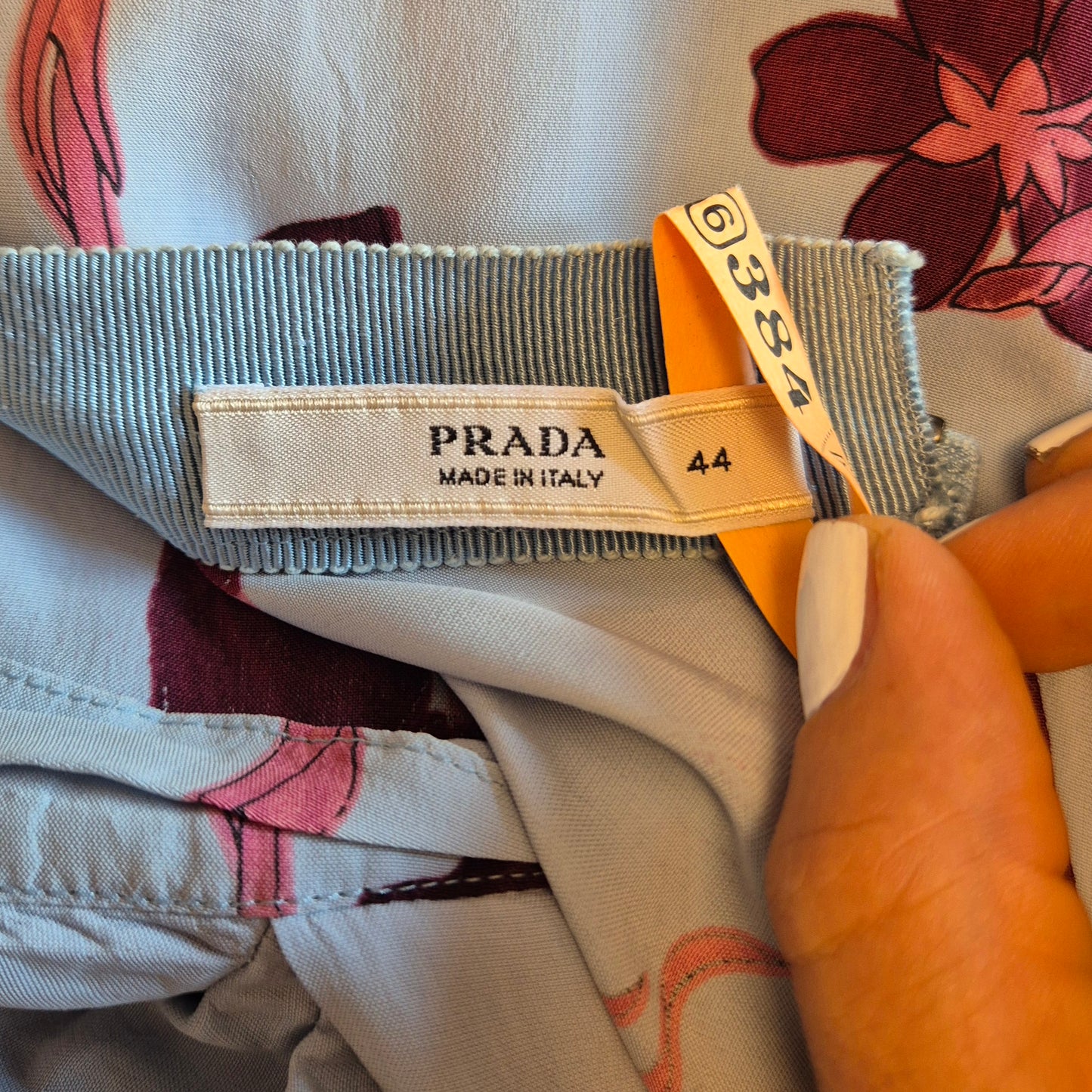 Prada | Abito viscosa azzurra stampa fiori