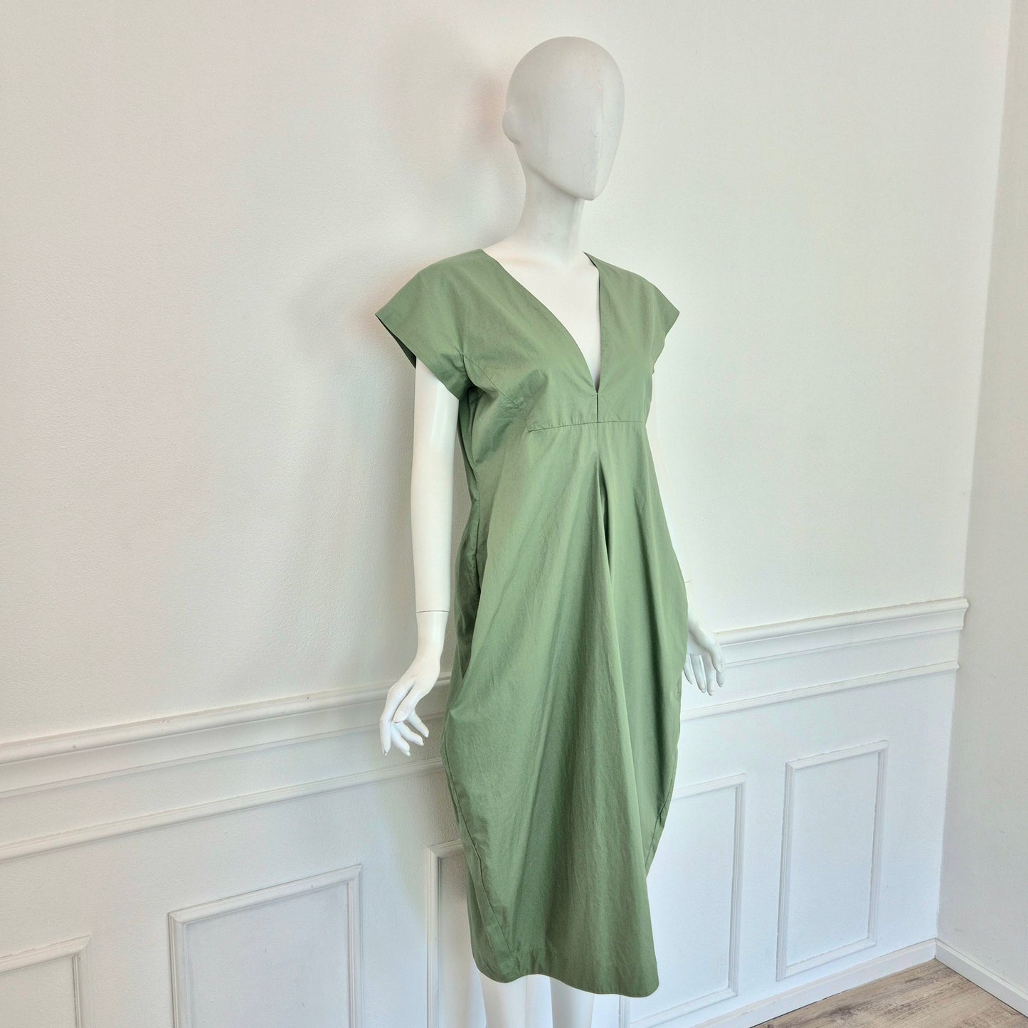 Jil Sander | Abito in cotone verde salvia