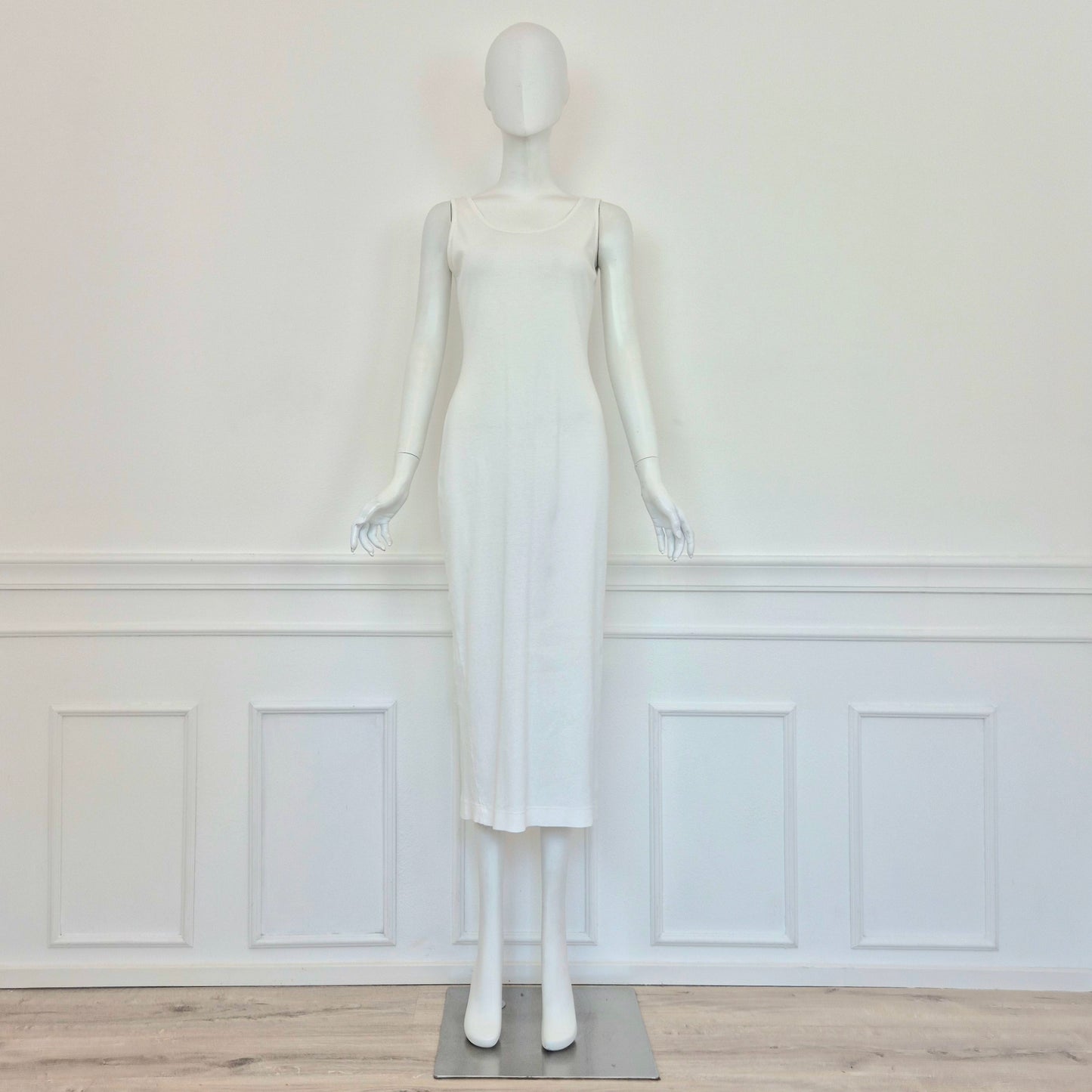 Dries Van Noten | Abito bianco in maglina bianca a costine