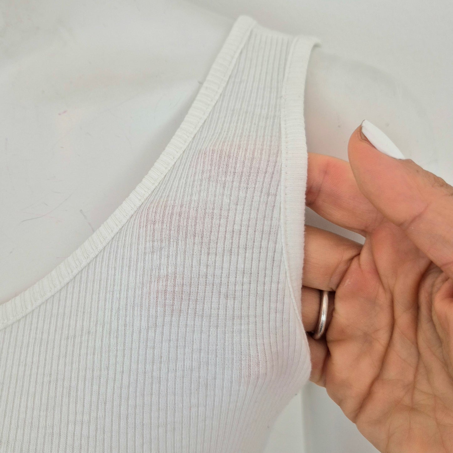 Dries Van Noten | Abito bianco in maglina bianca a costine
