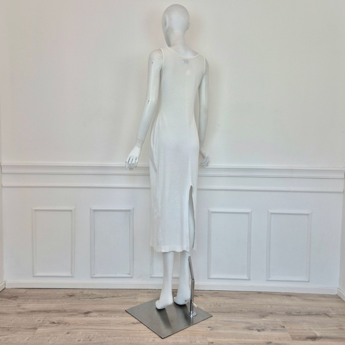 Dries Van Noten | Abito bianco in maglina bianca a costine