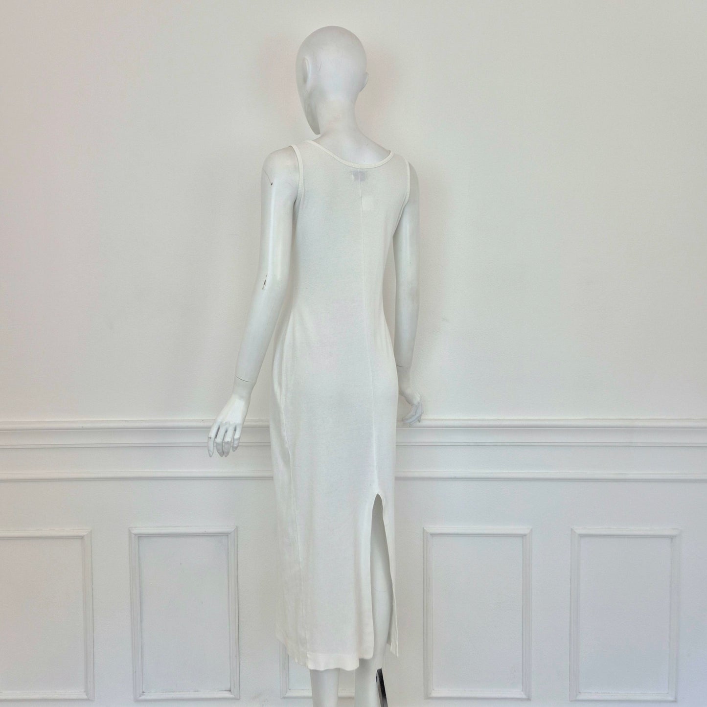 Dries Van Noten | Abito bianco in maglina bianca a costine