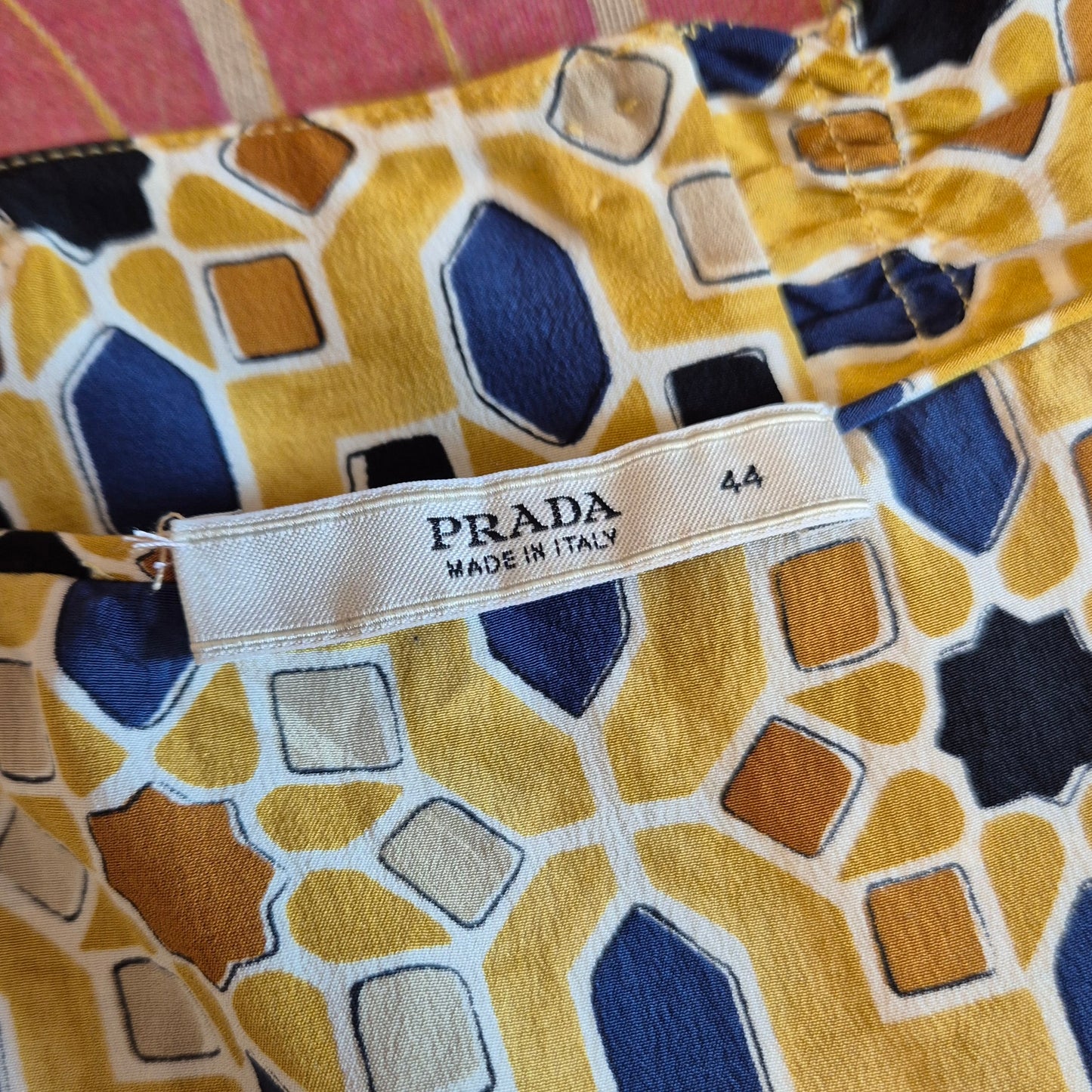 Prada | Gonna in seta fantasia geometrica