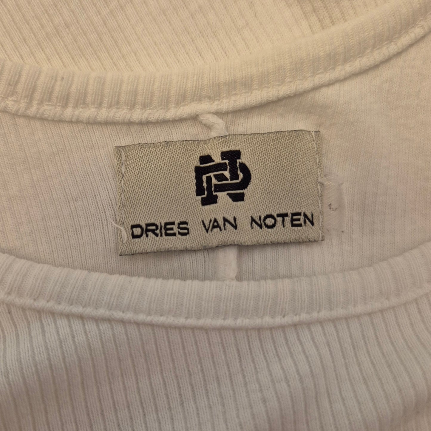 Dries Van Noten | Abito bianco in maglina bianca a costine