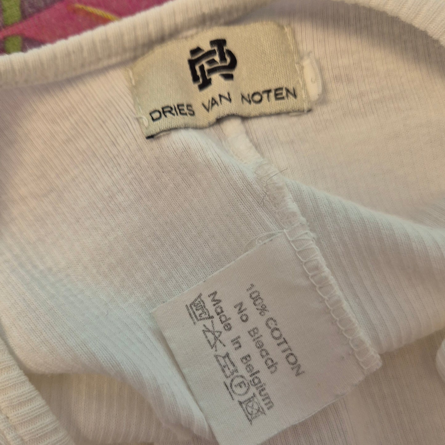 Dries Van Noten | Abito bianco in maglina bianca a costine