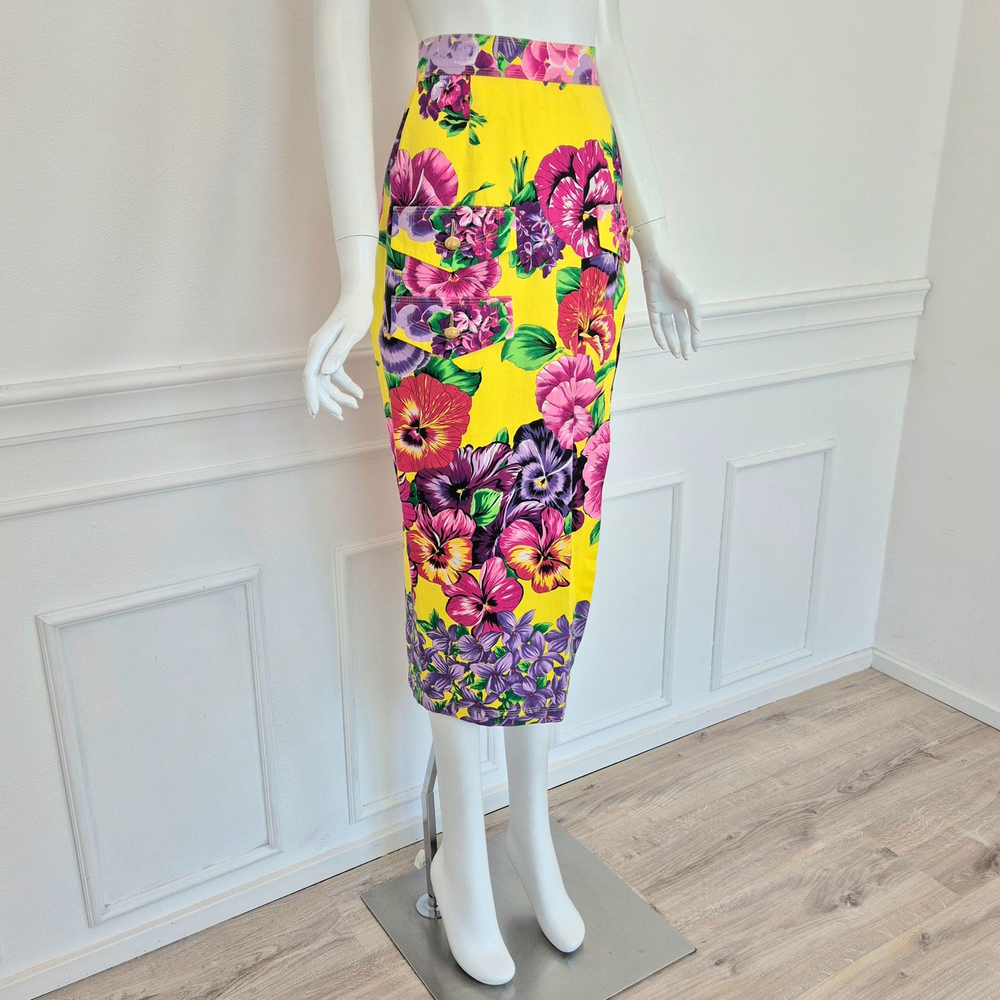 Versus Gianni Versace | Gonna stampa fiori con spacco