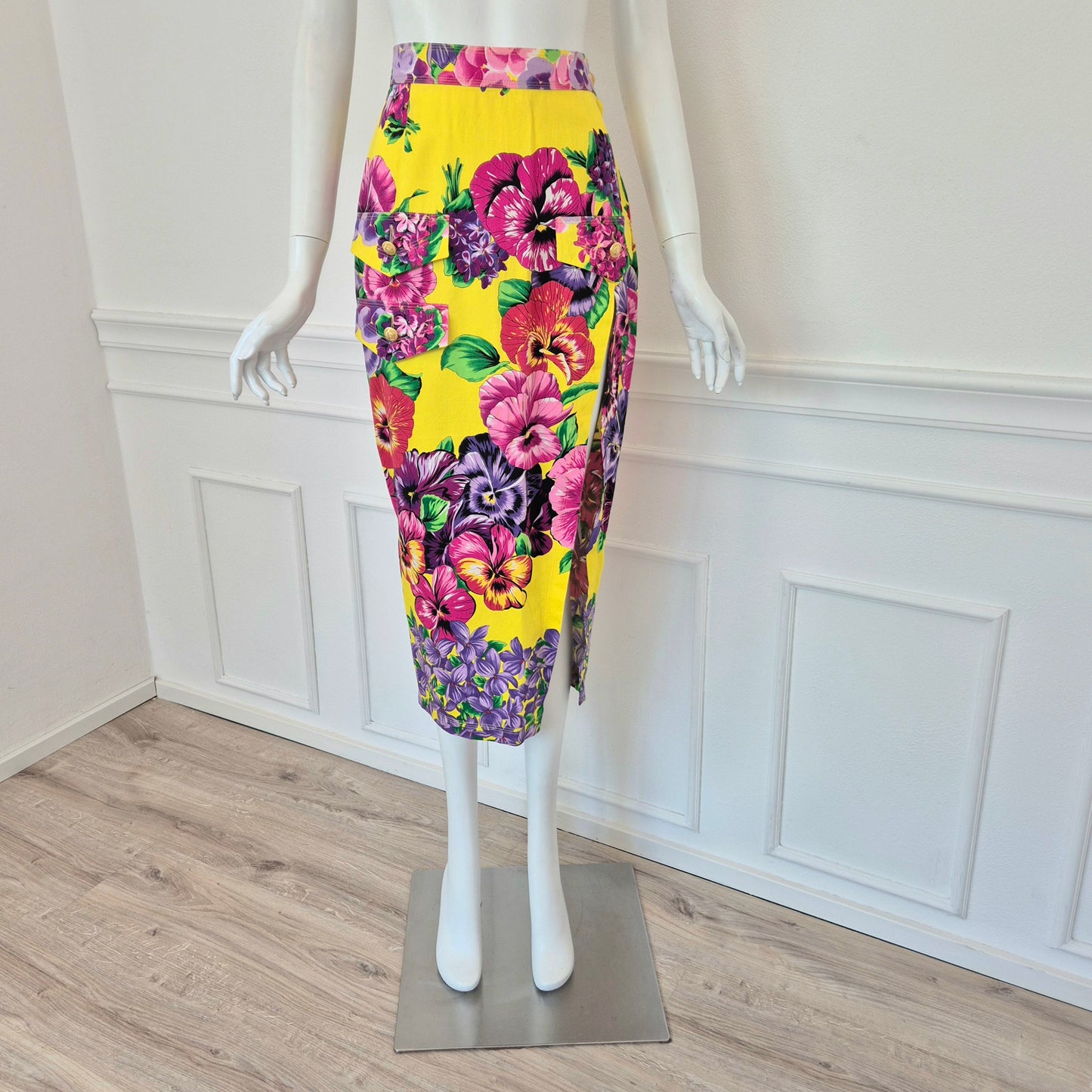 Versus Gianni Versace | Gonna stampa fiori con spacco