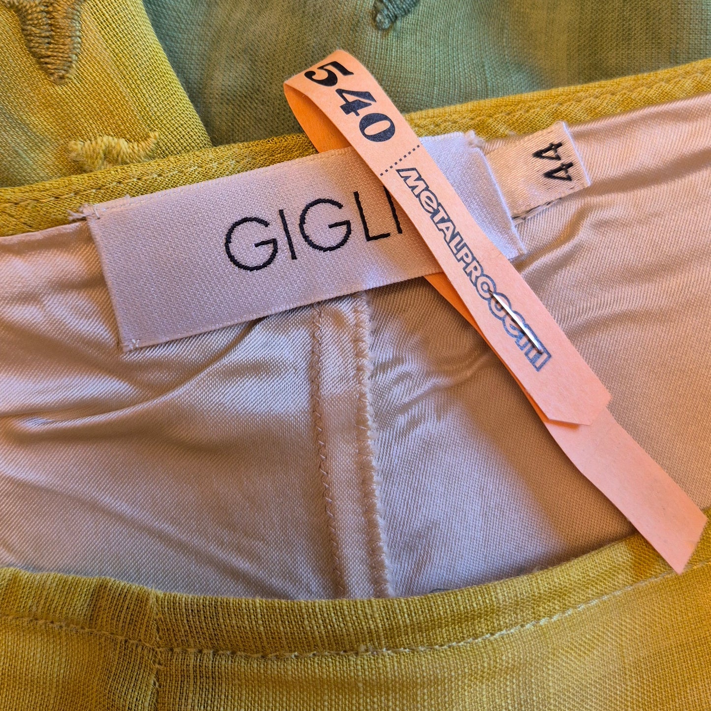 Romeo Gigli | Pantaloni gialli e verdi con ricami