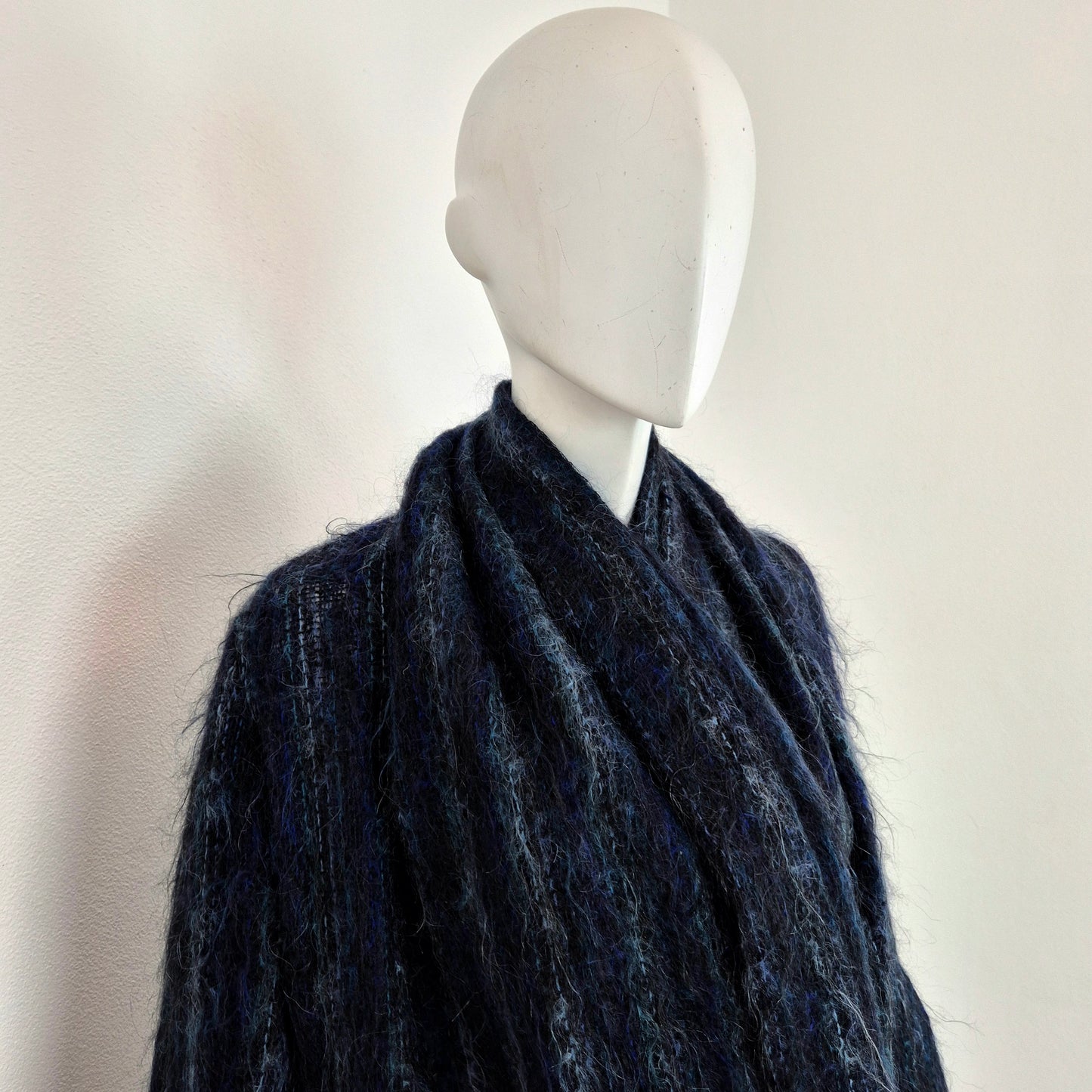 Romeo Gigli - Cappottino sfoderato lana e mohair blu 1994